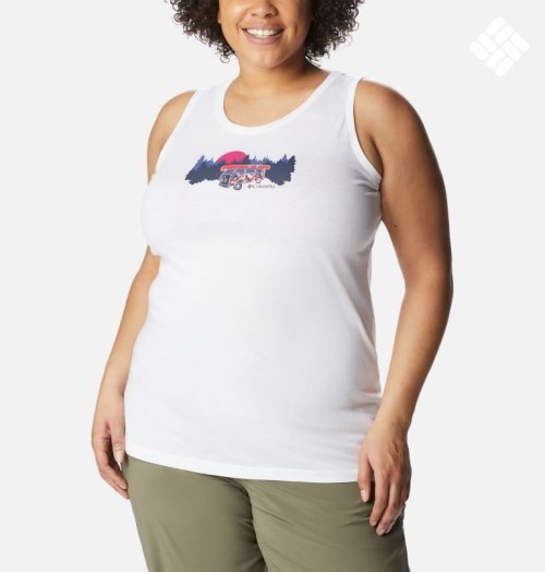 Women's Columbia Bluff Mesa Tanks White | Plus Size CA-U1A38